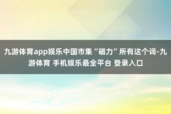 九游体育app娱乐中国市集“磁力”所有这个词-九游体育 手机娱乐最全平台 登录入口