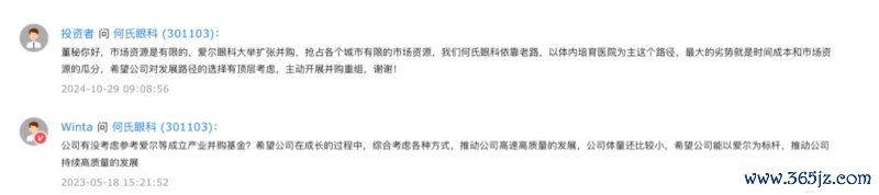 (投资者发问何氏眼科。开首:全景网)