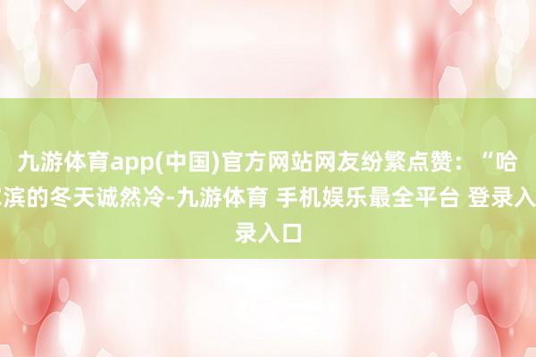 九游体育app(中国)官方网站网友纷繁点赞：“哈尔滨的冬天诚然冷-九游体育 手机娱乐最全平台 登录入口